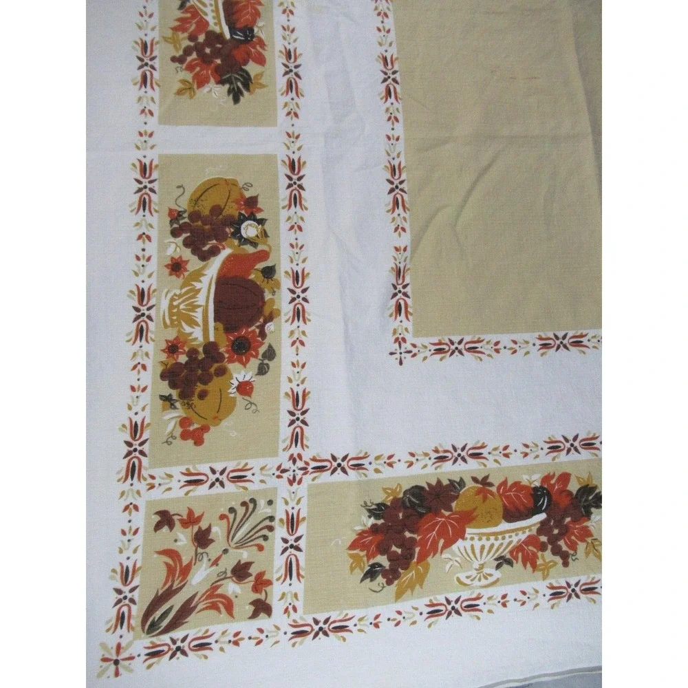 Vintage Fruit Floral Print Cotton Tablecloth 46